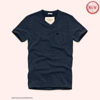 heren abercrombie and fitch v-hals korte tees pocket moose logo donkere marineblauw Overhemd Vermaken imgzo657